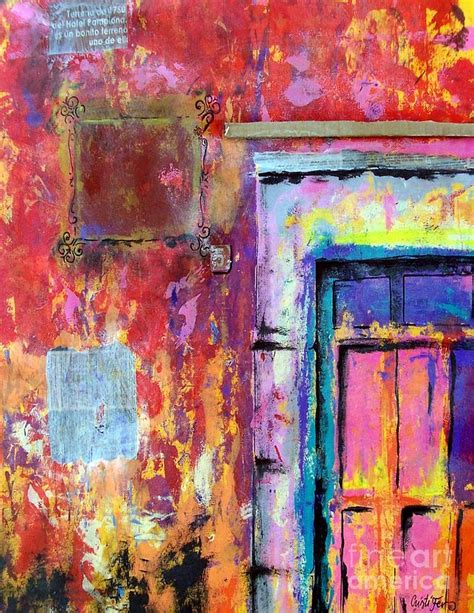 Merida Mexico Old Door Painting By Cristiana Marinescu