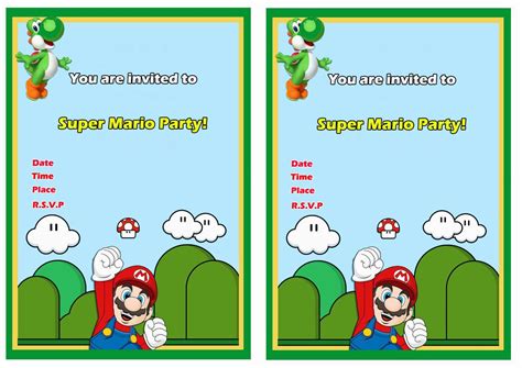 Super Mario Free Printable Birthday Invitations Click Image Below To