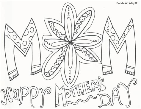 Print one or print them all. Mothers Day Coloring Pages - Doodle Art Alley