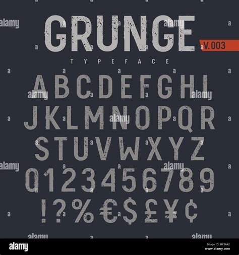 Grunge Textured Font Rough Stamp Textured Typeface Latin Alphabet