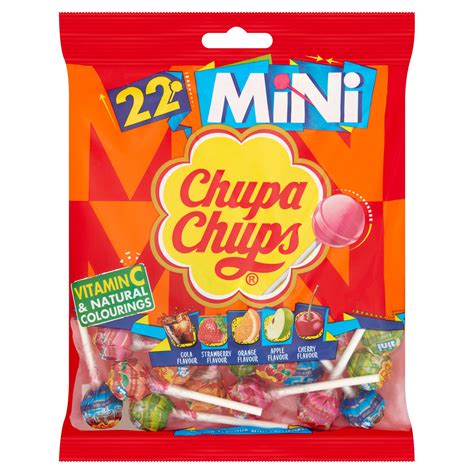 chupa chups 22 mini assorted flavour mini lollipops 132g sweets iceland foods