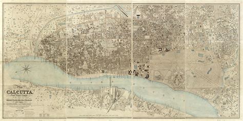 Old Map Of Calcutta India Art Source International
