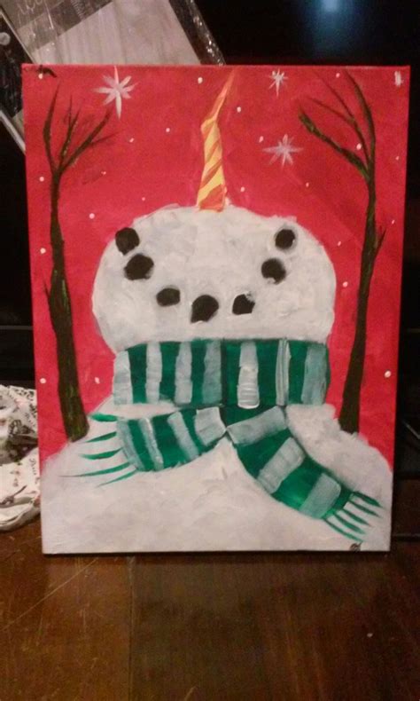 The Art Sherpas Snowman Catching Snowflakes Painting 7th Painting I