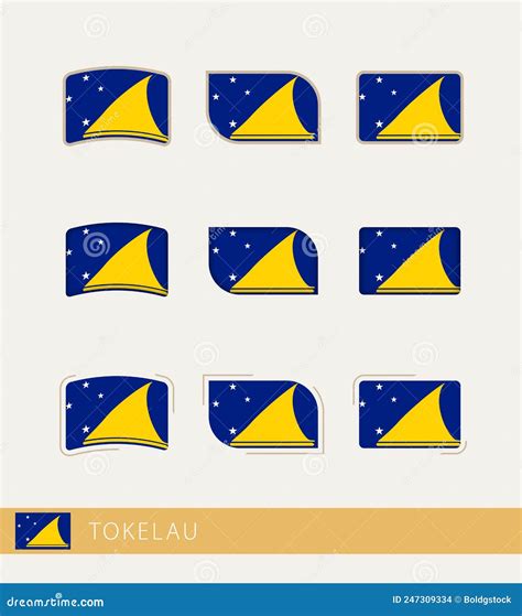 Vector Flags Of Tokelau Collection Of Tokelau Flags Stock Vector