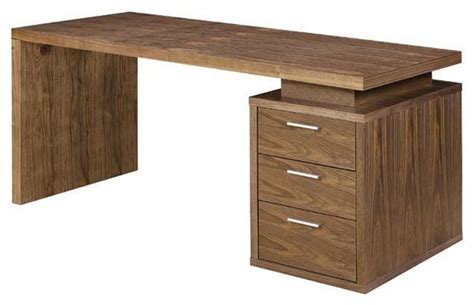 Elegant Office Desk With A Walnut Veneer Finish Transitional Desks