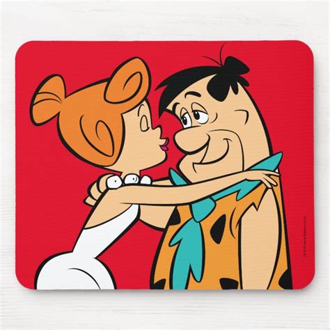 The Flintstones Wilma Kissing Fred Mouse Pad