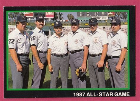 1988 Baseball Umpire Card 61 1987 All Star Game Umpires Ebay