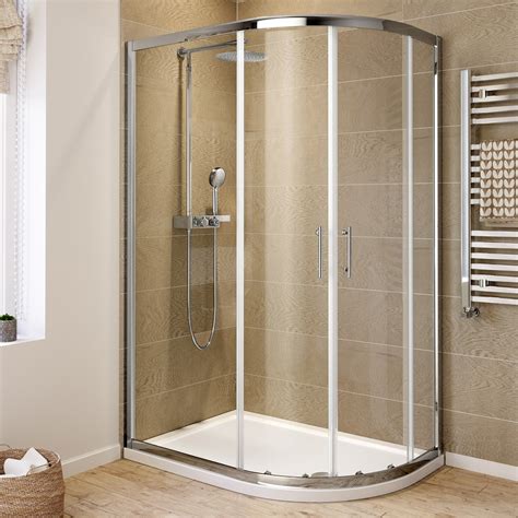 buy ibathuk 1200 x 800 quadrant 6mm thick sliding glass shower enclosure reversible cubicle door