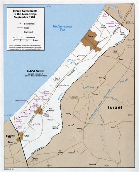 Large Detailed Map Of Israeli Settlements In The Gaza Strip Vidiani