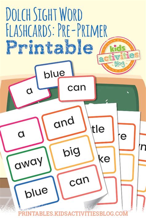 Dolch Sight Word Flashcards Pre Primer Words Etsy