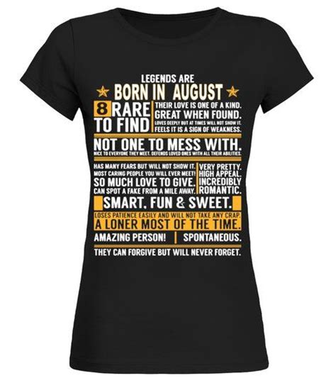 Born In August Round Neck T Shirt Woman Shirts Tshirts August