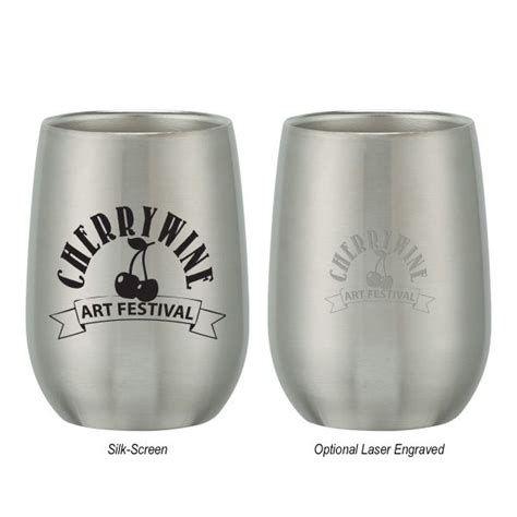 Custom Printed Stainless Steel Stemless Wine Glass With Your Logo Imprintlogo Com