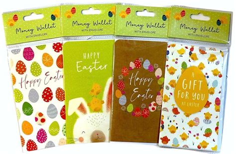 4 Pack Cute Easter Money Wallets T Card Cash Voucher Holder With