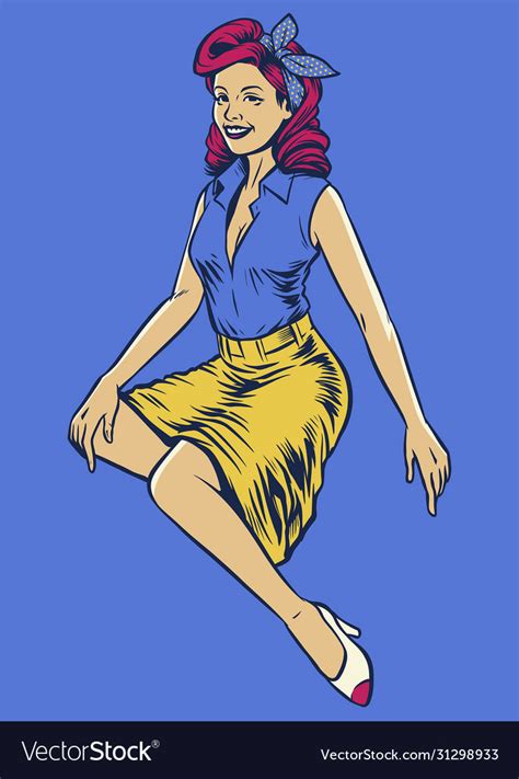 Rockabilly Pin Up Girl Drawing