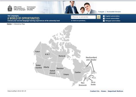 Languages Of Universities Interactive Map Canadian Gis And Geomatics