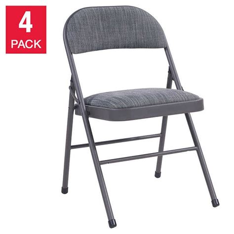Maxchief Upholstered Padded Folding Chair 4 Pack Costco