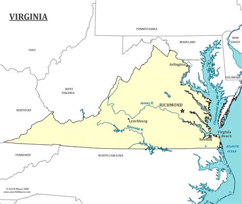 Major Cities In Virginia Map Map Vector