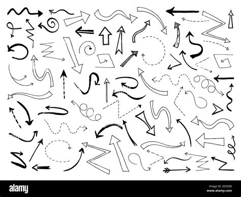 Sketch Arrows Doodle Black Arrow Direction Line Symbols Scribble Way
