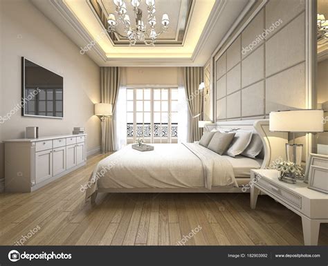 Rendering Modern Luxury Classic Bedroom Marble Decor — Stock Photo
