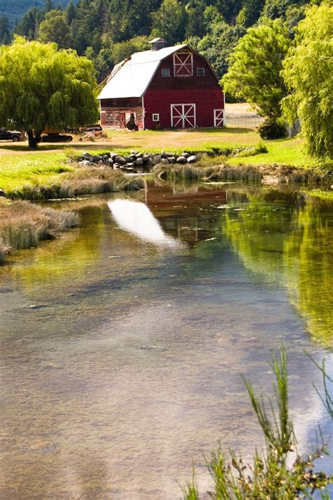 Red Barn Pond Port Angeles Washington More Country Barns Country