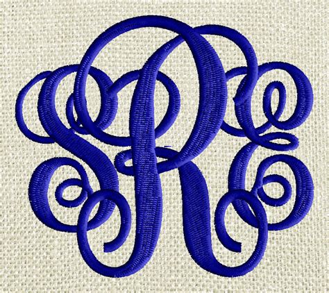 Scripty Monogram Font Embroidery File 26 Letters 2 Sizes 275 And 1 Stitchelf
