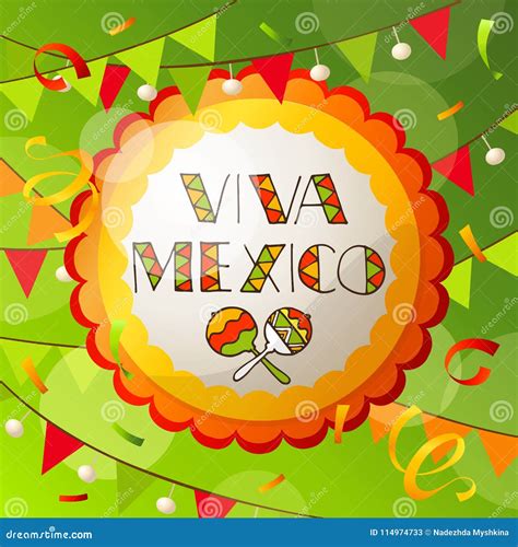 Viva Mexico Abstract Greeting Card Stock Vector Illustration Of