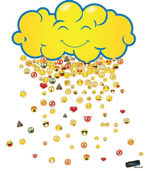Happy Cloud Raining 200 Emoticons Wall Decal Sticker Great Etsy