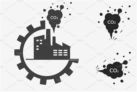 Co2 Emissions Icons Object Illustrations ~ Creative Market
