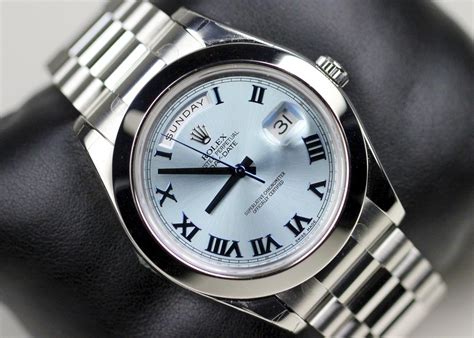 Rolex Watches Day Date Ii Platinum Swiss Ref 218206 Iblblrp From