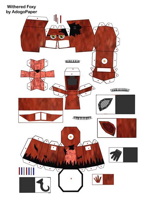 Five Nights At Freddy S 2 Withered Foxy Papercraft By Jackobonnie1983