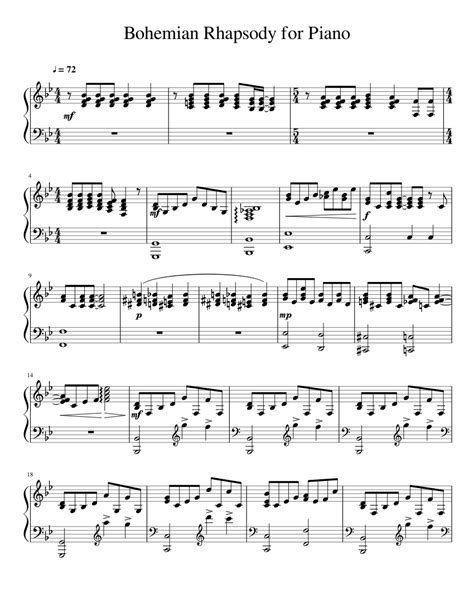 Taken from the satb arrangement.descripción completa. Bohemian Rhapsody for Piano | Piano Sheet Music ...