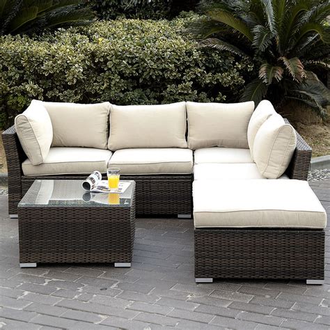 6pc Patio Sectional Furniture Pe Wicker Rattan Sofa Set Deck Couch