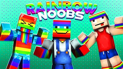 Rainbow Noobs By The Lucky Petals Minecraft Skin Pack Minecraft