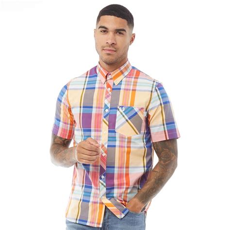 Buy Fred Perry Mens Madras Check Shirt Red