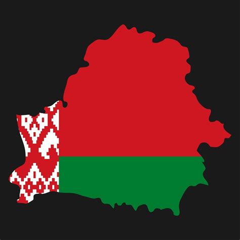 Belarus Map Silhouette With Flag On Black Background 3330792 Vector Art