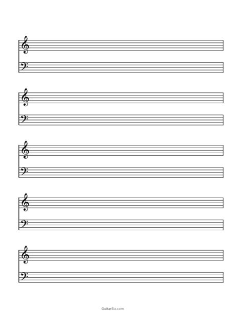 Printable Blank Music Staff Paper