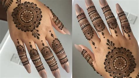 Beautiful flowers simple easy gol tikki henna mehndi designs for hands for eid,weddings by mmp. Make stylish round shape henna design for back hand//gol tikki mehndi design 2019 - YouTube