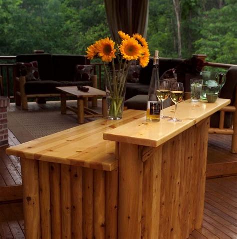 Outdoor bar set with a stylish and solid table. 47 Best Commercial Outdoor Furniture | Rustic outdoor bar ...