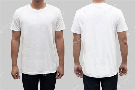 Premium Photo Isolated Front And Back White T Shirt On A Man Body As