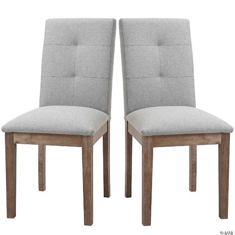 Homcom Linen High Back Dining Chairs Set Of 2 With Armless Design And
