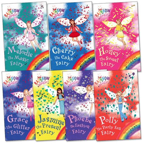 Rainbow Magic Party Fairies Collection Daisy Meadows 7 Books Set Series