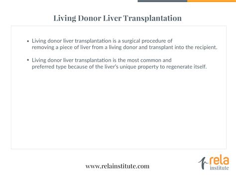 Living Donor Liver Transplant Rela Hospital