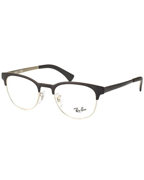 Ray Ban Clubmaster Metal Eyeglasses In Black Lyst