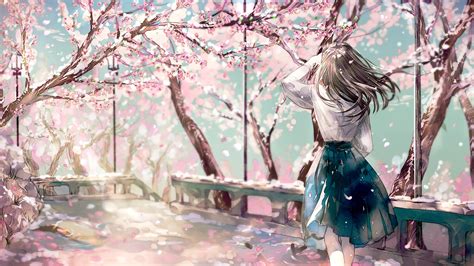 Iphone Cherry Blossom Anime Girl Wallpaper Bakaninime
