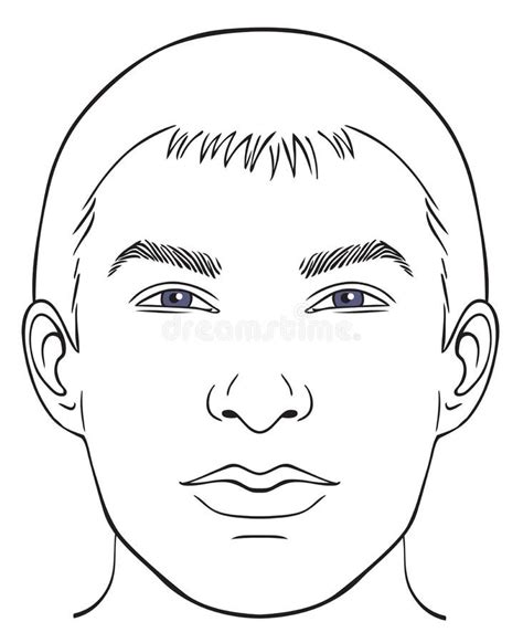 Men Face Chart Stock Vector Illustration Of Forehead 92050489