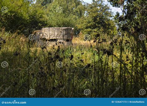 Wwi Bunker At Hill 60 Site In Zillebeke Near Ypres Editorial Stock