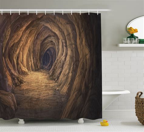 Cave Shower Curtain Ancient Geologic Formation In Digital Painting