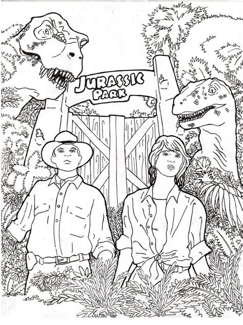 Jurassic Park Coloring Page Coloring Home