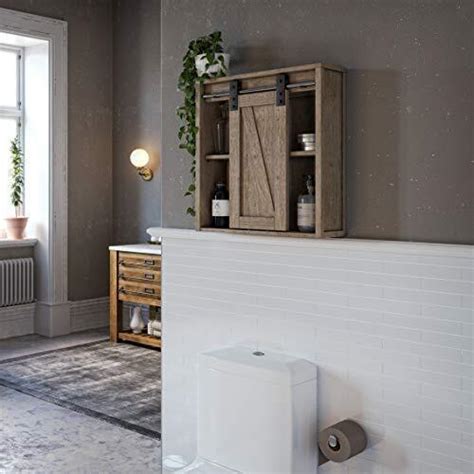 Landia Home Cva6007u Bathroom Wall Cabinet W Sliding Barn Door For