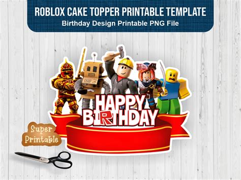 Roblox Cake Topper Printable Template Name Game Block Happy Birthday